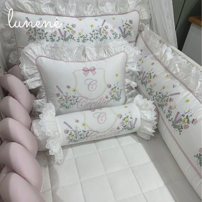Enxoval de Berço 08 Peças Premium 400 Fios 4558
