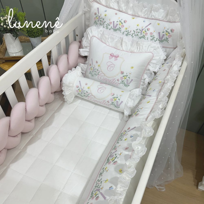 Enxoval de Berço 08 Peças Premium 400 Fios 4558