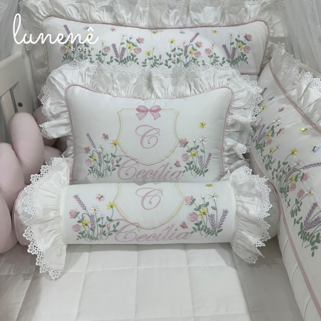 Enxoval de Berço 08 Peças Premium 400 Fios 4558