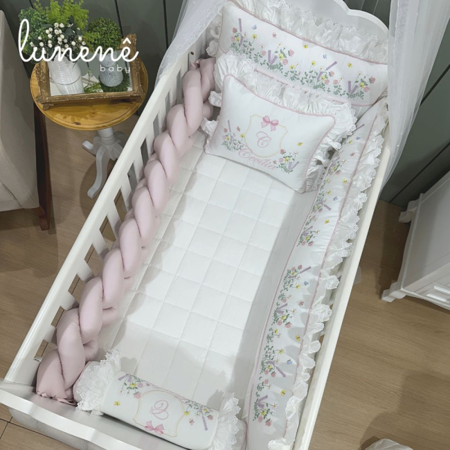 Enxoval de Berço 08 Peças Premium 400 Fios 4558