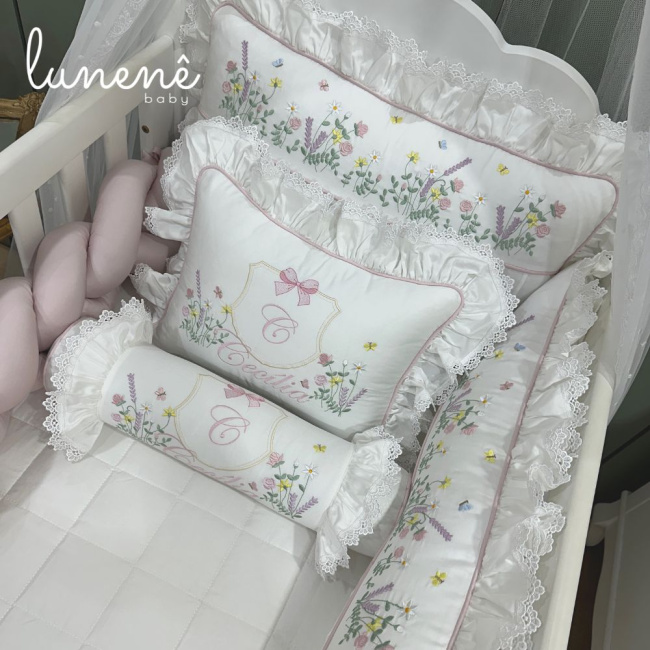 Enxoval de Berço 08 Peças Premium 400 Fios 4558