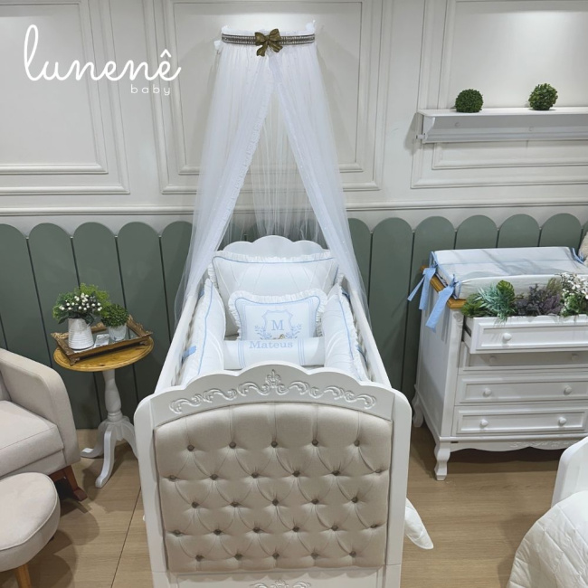 Enxoval de Berço 08 Peças Premium 400 Fios 4562