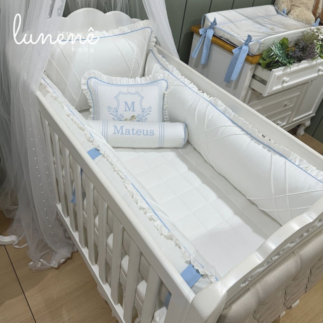 Enxoval de Berço 08 Peças Premium 400 Fios 4562