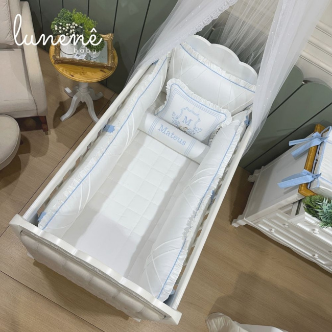 Enxoval de Berço 08 Peças Premium 400 Fios 4562