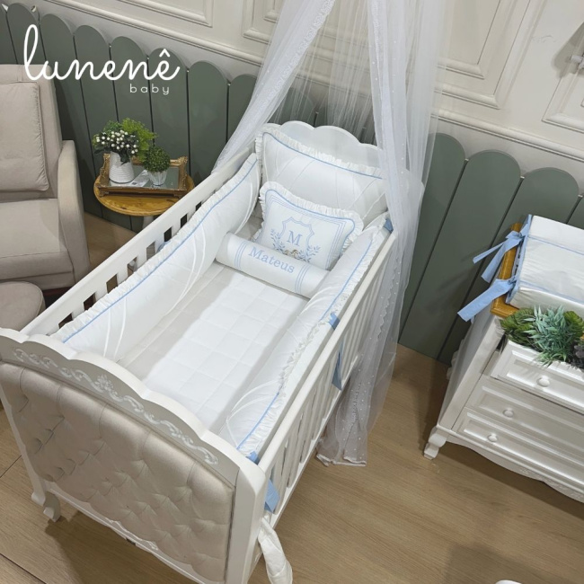 Enxoval de Berço 08 Peças Premium 400 Fios 4562