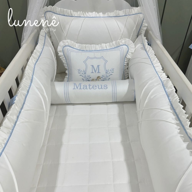 Enxoval de Berço 08 Peças Premium 400 Fios 4562