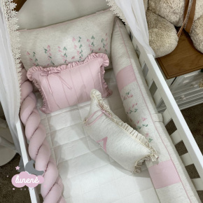 Enxoval de Berço Personalizado 08 Peças Ramo de Flores Personale 200 Fios 9028