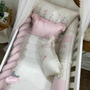 Enxoval de Berço Personalizado 08 Peças Ramo de Flores Personale 200 Fios 9028