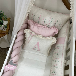 Enxoval de Berço Personalizado 08 Peças Ramo de Flores Personale 200 Fios 9028