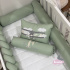 Enxoval de Berço 09 Peças Basic Baby Aviador Branco e Malva 200 Fios