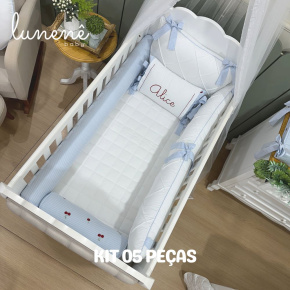 Enxoval de Berço Personalizado 05 Peças Cerejinha 200 Fios 4566