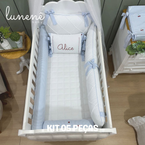 Enxoval de Berço Personalizado 05 Peças Cerejinha 200 Fios 4566