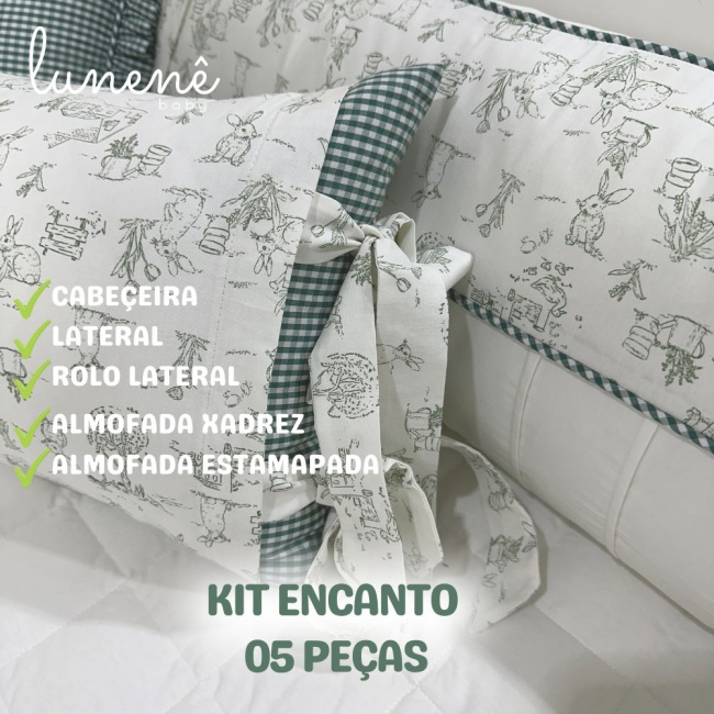 Enxoval de Berço Personalizado 05 Peças Encanto 200 Fios 4537