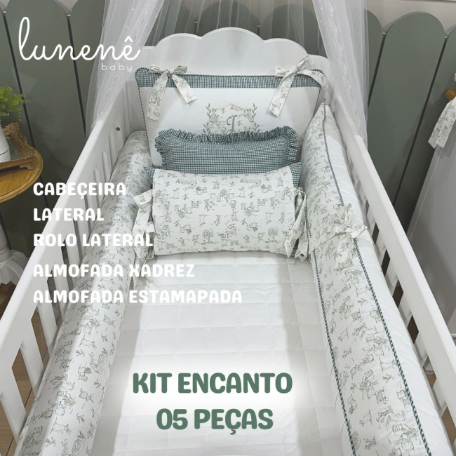 Enxoval de Berço Personalizado 05 Peças Encanto 200 Fios 4537