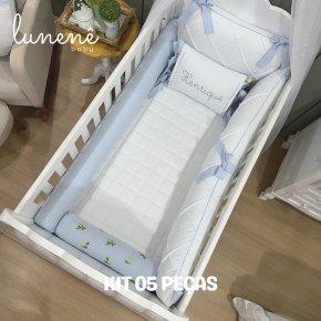 Enxoval de Berço Personalizado 05 Peças Limãozinho 200 Fios 4567