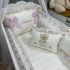 Enxoval de Berço Personalizado 07 Peças Meus Amores Ursa Beijo Florence e Rosa c/ Rolo