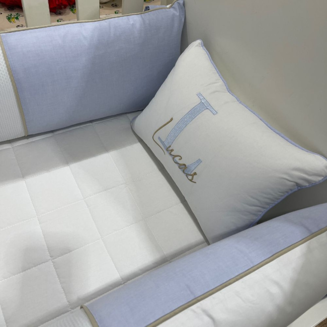 Enxoval de Berço Personalizado 07 Peças Ursinhos 200 Fios 4000