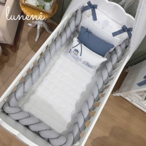 Enxoval de Berço Personalizado 07 Peças Urso Aviador com Trança única 4578