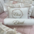 Enxoval de Berço Personalizado 08 Peças 200 Fios Ana Julia Branco e Rosê