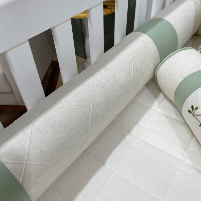 Enxoval de Berço Personalizado 08 Peças Verde Passarinhos 4026