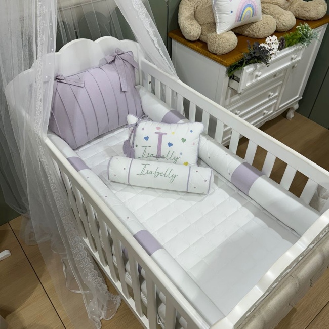 Enxoval de Berço Personalizado 08 Peças Arco Iris 4306
