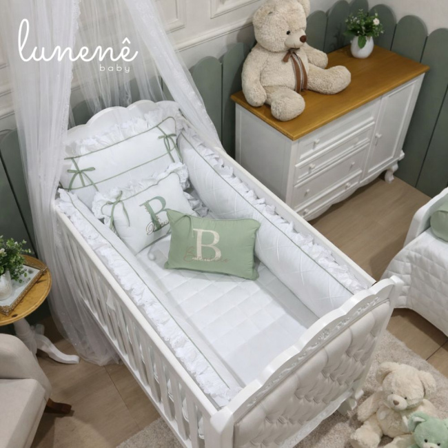 Enxoval de Berço Personalizado 08 Peças Benício Baby 200 Fios 4549
