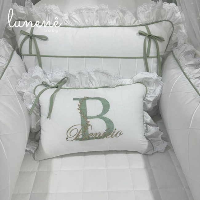 Enxoval de Berço Personalizado 08 Peças Benício Baby 200 Fios 4549