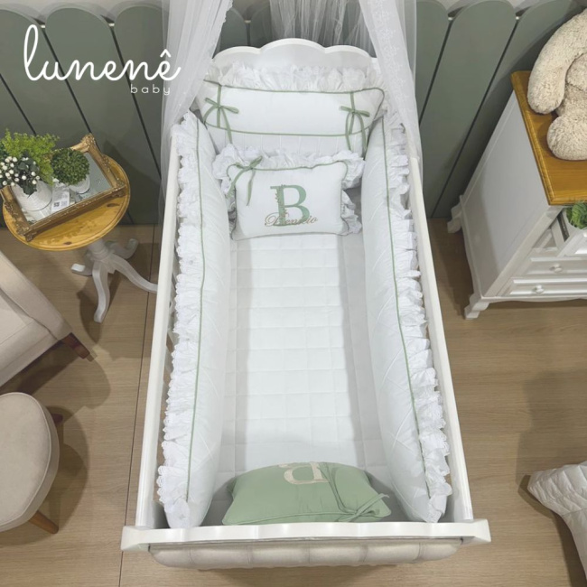 Enxoval de Berço Personalizado 08 Peças Benício Baby 200 Fios 4549
