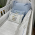Enxoval de Berço Personalizado 08 Peças Bichinhos Xadrez Azul 200 Fios 4514