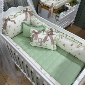 Enxoval de Berço Personalizado 08 Peças Borboletas Personale Baby 140 Fios