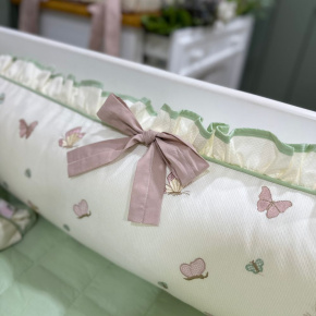 Enxoval de Berço Personalizado 08 Peças Borboletas Personale Baby 140 Fios