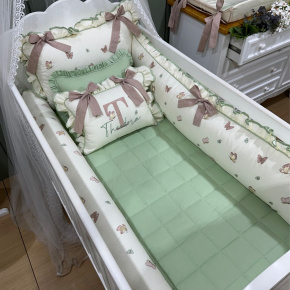 Enxoval de Berço Personalizado 08 Peças Borboletas Personale Baby 140 Fios