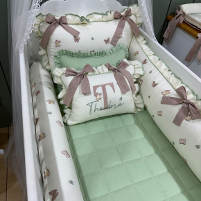 Enxoval de Berço Personalizado 08 Peças Borboletas Personale Baby 140 Fios