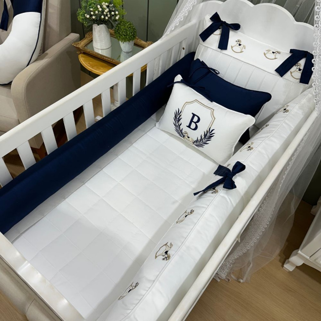 Enxoval de Berço Personalizado 08 Peças Cavalinho Baby 400 Fios 4527