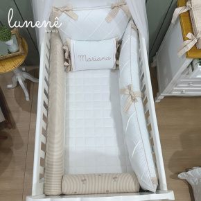 Enxoval de Berço Personalizado 08 Peças Cerejinha Caqui 200 Fios 4575