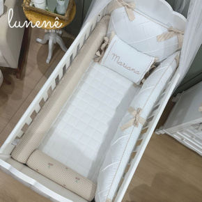 Enxoval de Berço Personalizado 08 Peças Cerejinha Caqui 200 Fios 4575