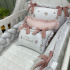 Enxoval de Berço Personalizado 08 Peças com Tranca Floral 200 Fios 4533