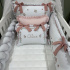 Enxoval de Berço Personalizado 08 Peças com Tranca Floral 200 Fios 4533