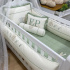 Enxoval de Berço Personalizado 08 Peças Cute Baby Trio Bichinhos Verde 140 Fios 4248
