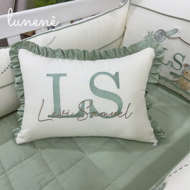 Enxoval de Berço Personalizado 08 Peças Cute Baby Urso Aviador 160 Fios 4605