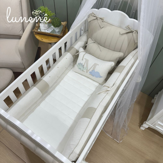 Enxoval de Berço Personalizado 08 Peças Dinossauro Baby 4545