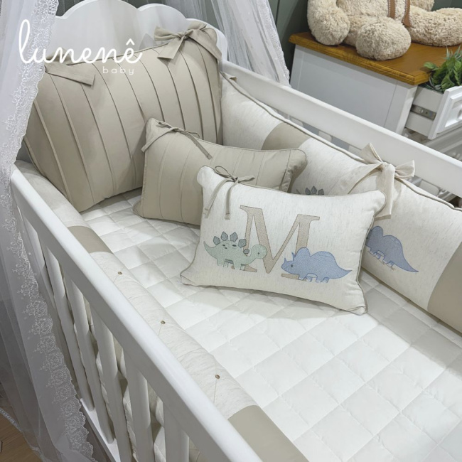 Enxoval de Berço Personalizado 08 Peças Dinossauro Baby 4545