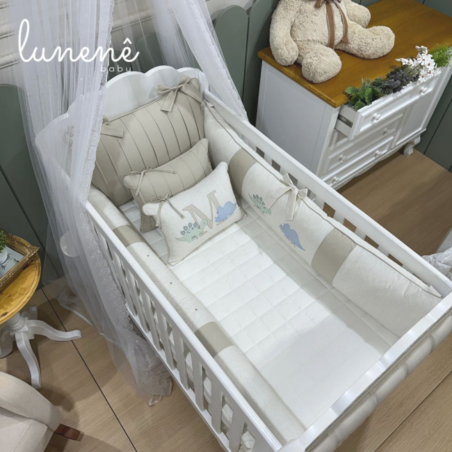 Enxoval de Berço Personalizado 08 Peças Dinossauro Baby 4545