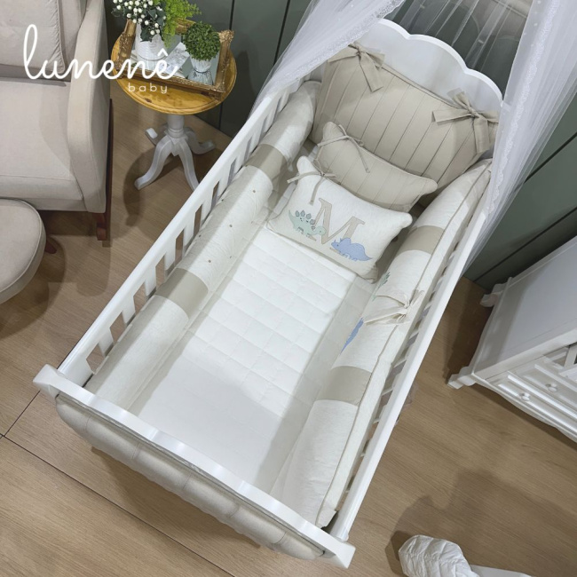 Enxoval de Berço Personalizado 08 Peças Dinossauro Baby 4545