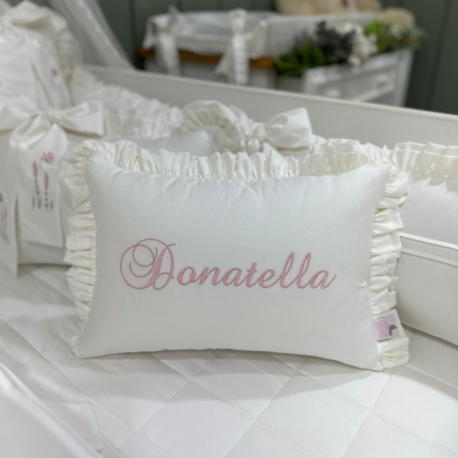 Enxoval de Berço Personalizado 08 Peças Donatella Baby 400 Fios 4523