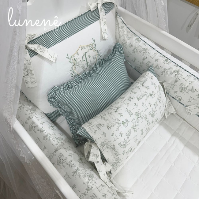 Enxoval de Berço Personalizado 08 Peças Encanto 200 Fios 4537