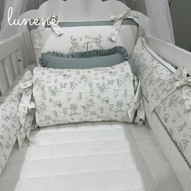 Enxoval de Berço Personalizado 08 Peças Encanto 200 Fios 4537