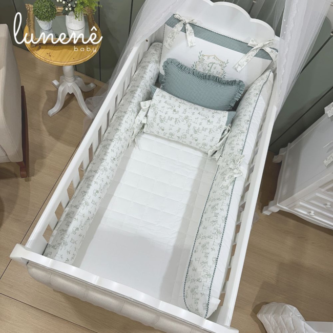 Enxoval de Berço Personalizado 08 Peças Encanto 200 Fios 4537
