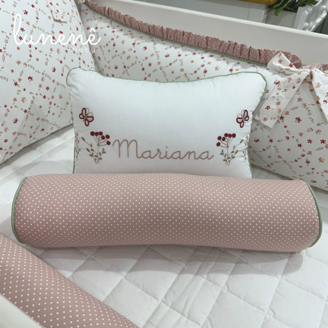 Enxoval de Berço Personalizado 08 Peças Floral Mariana 200 Fios 4570