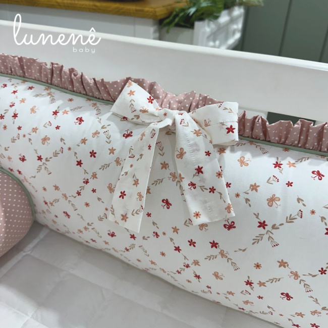 Enxoval de Berço Personalizado 08 Peças Floral Mariana 200 Fios 4570